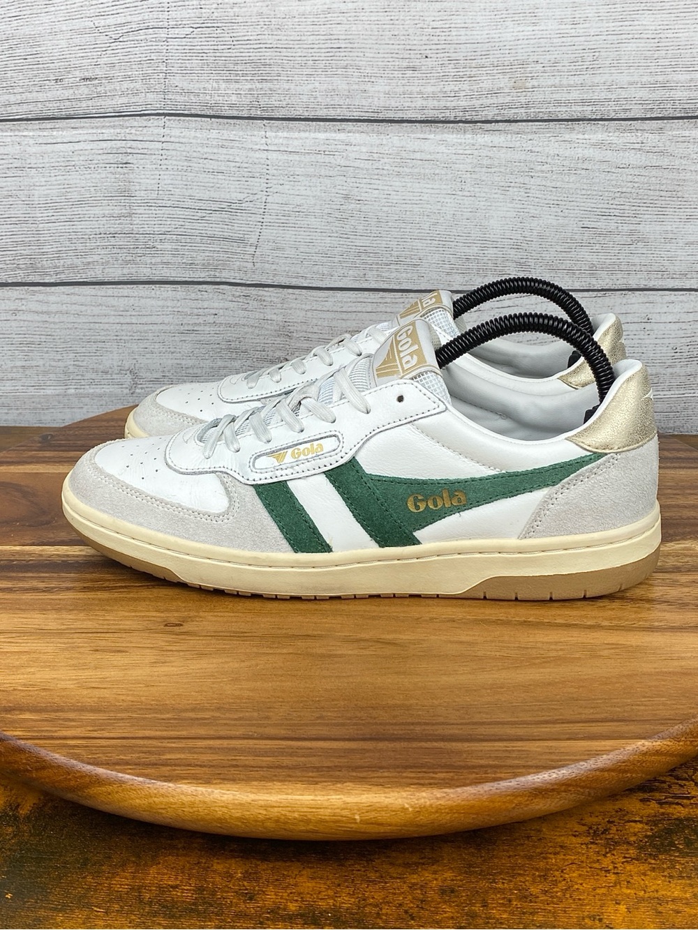 Gola Women's Hawk Retro Style Sneakers White Green Gold Shoe Size 9 EU 40